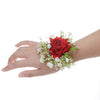 White Imitation Wrist Flower Bride Bridesmaid Sister Group Hand Flower Dress Brooch Corsage, CG61443