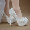 Princess Lace High Heels, Flower Rhinestone Tassel Bridal Wedding Shoes Bridesmaid Shoes