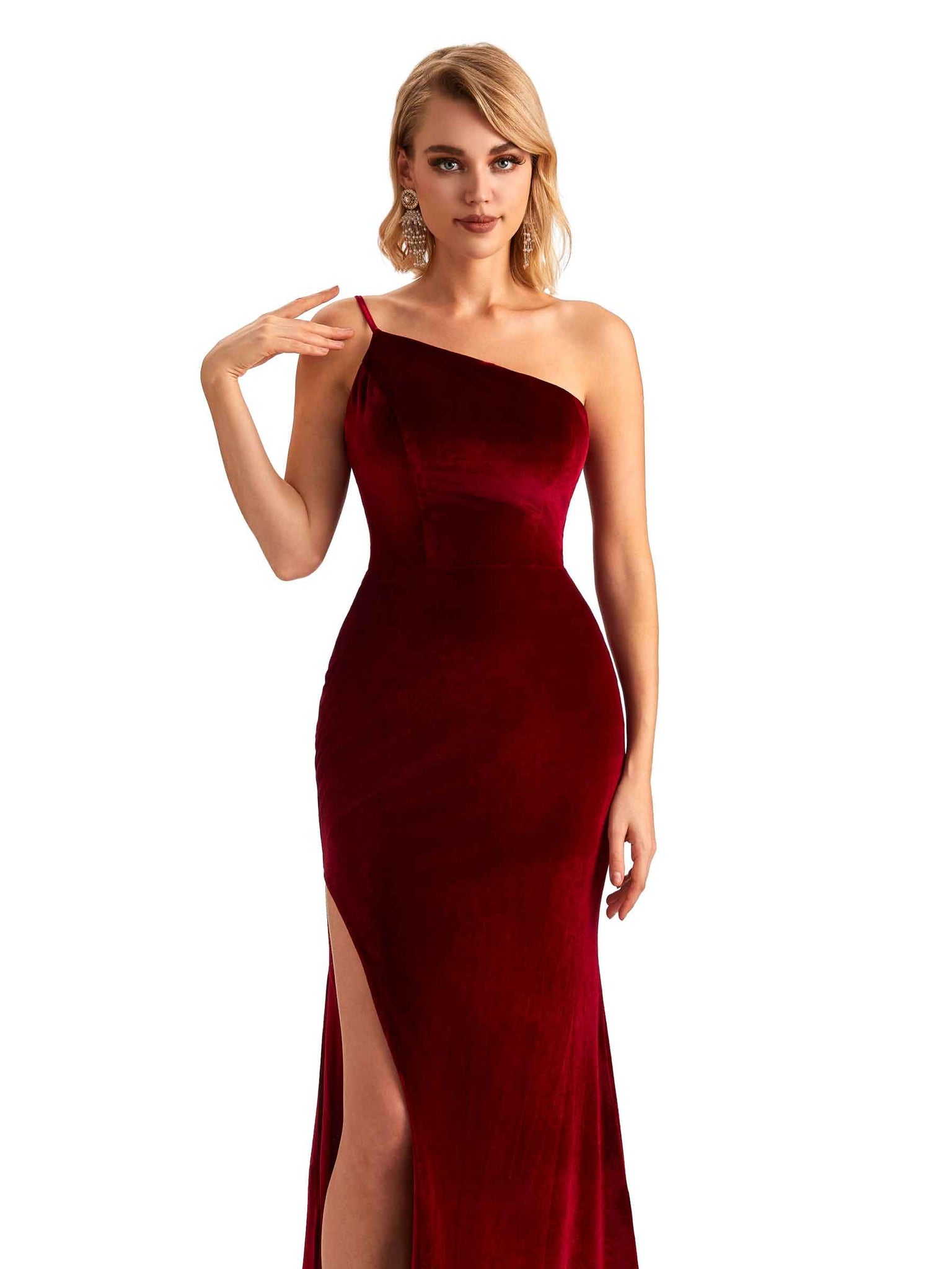 Robes de demoiselle d'honneur longues formelles sexy une épaule