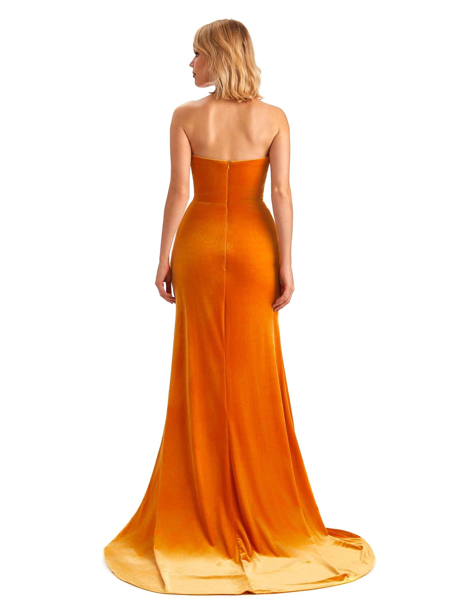 Robes de demoiselle d'honneur longues sans bretelles sexy Traîne