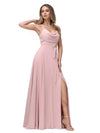 Maxi Robe Sexy en Mousseline Spaghetti Bretelle à Col Bénitier