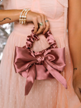 Pochette de soirée en satin avec nœud, sac de cocktail, sac à main élégant en satin, sac de mariage, petit sac fait main pour événement