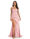 Robes demoiselle d'honneur longues blush sexy fente latérale