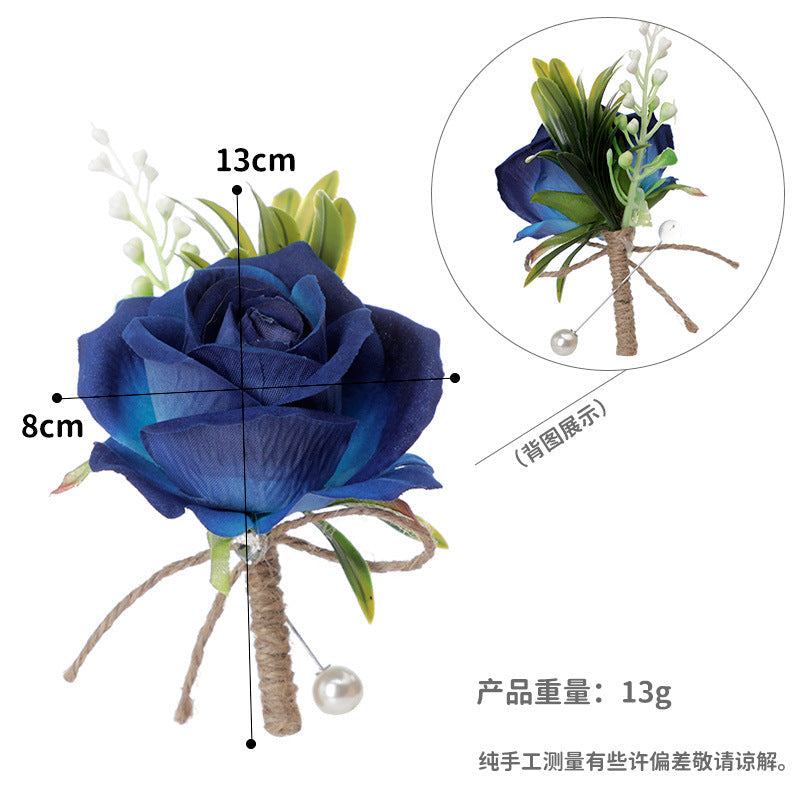 New Rose Corsage Wedding Men Groomsmen Brooch Outdoor Party Decoration, CG6688