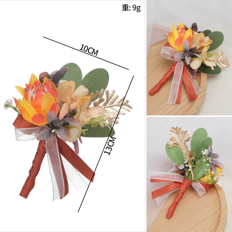 New Mori Wedding Outdoor Wedding Sister Group Wrist Flowers Men Corsage Fresh Flowers, CG6670