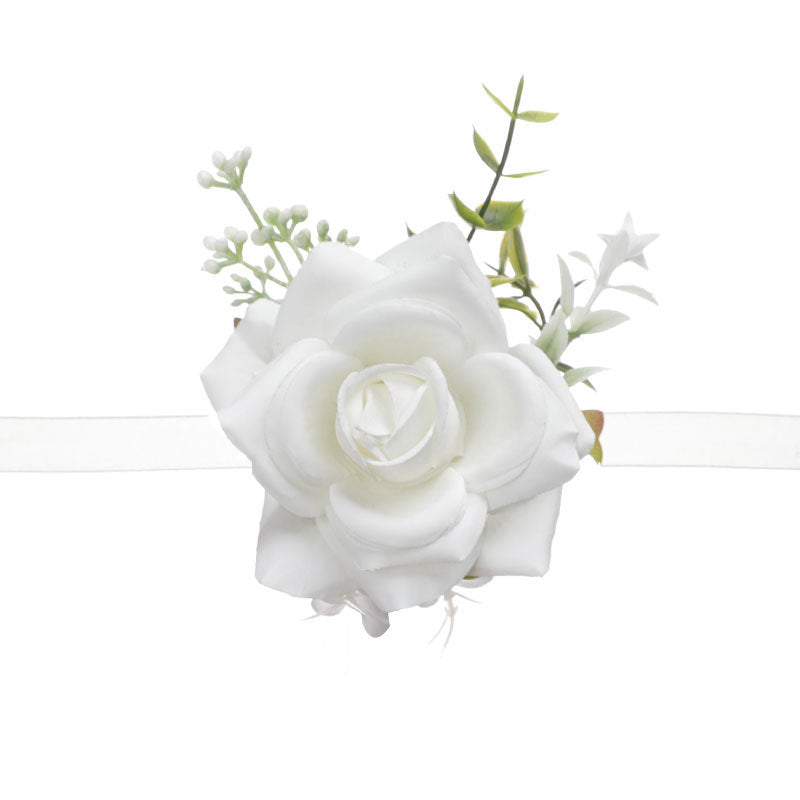 New Wedding Groom Groomsman Corsage Wedding Simulation Corsage Banquet Bride Bridesmaid White Wrist Flower, CG61496