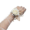 New Wedding Mori Wrist Flower Bride Bridesmaid Hand Flower Rose Green Leaf Wrist Flower, CG61453