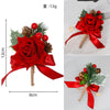 New Creative Style Christmas Wedding Boutonniere Red Flower Christmas Decoration Men Boutonniere, CG6735