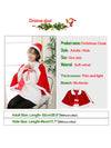 Christmas Velvet Shawl Cloak Cape Mrs Santa Claus Cape Robe Halloween Costume Red