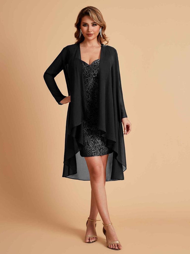 Robe de mère courte et élégante en mousseline de soie