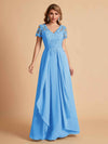 Robe en mousseline de soi col en V haut en dentelle