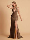 Robe sexy sirène à une épaule longueur au sol robe de soirée de mariée