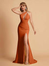 Robe sexy sirène à une épaule longueur au sol robe de soirée de mariée