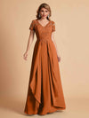 Robe en mousseline de soi col en V haut en dentelle