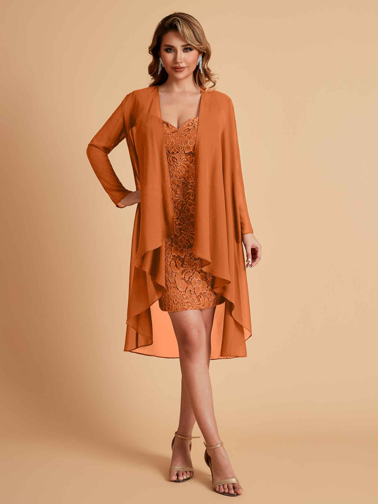 Robe de mère courte et élégante en mousseline de soie