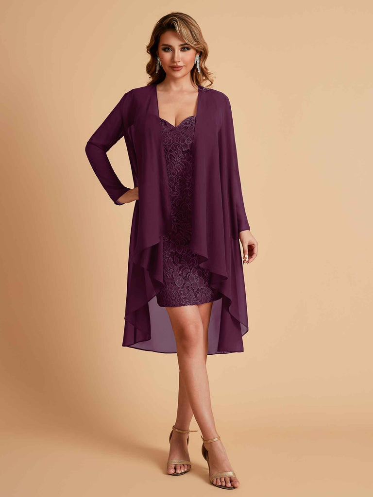 Robe de mère courte et élégante en mousseline de soie
