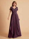 Robe en mousseline de soi col en V haut en dentelle