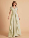 Robe en mousseline de soi col en V haut en dentelle