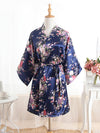 Floral Silky Satin Robe Wedding Bridal Party Bride Bridesmaid Robes for Women Dressing Gown