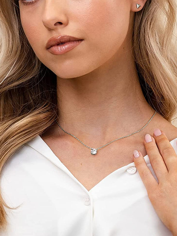 Collier ras du cou délicat en cristal plaqué or 14 carats avec carats pour femme