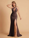 Robe sexy sirène à une épaule longueur au sol robe de soirée de mariée
