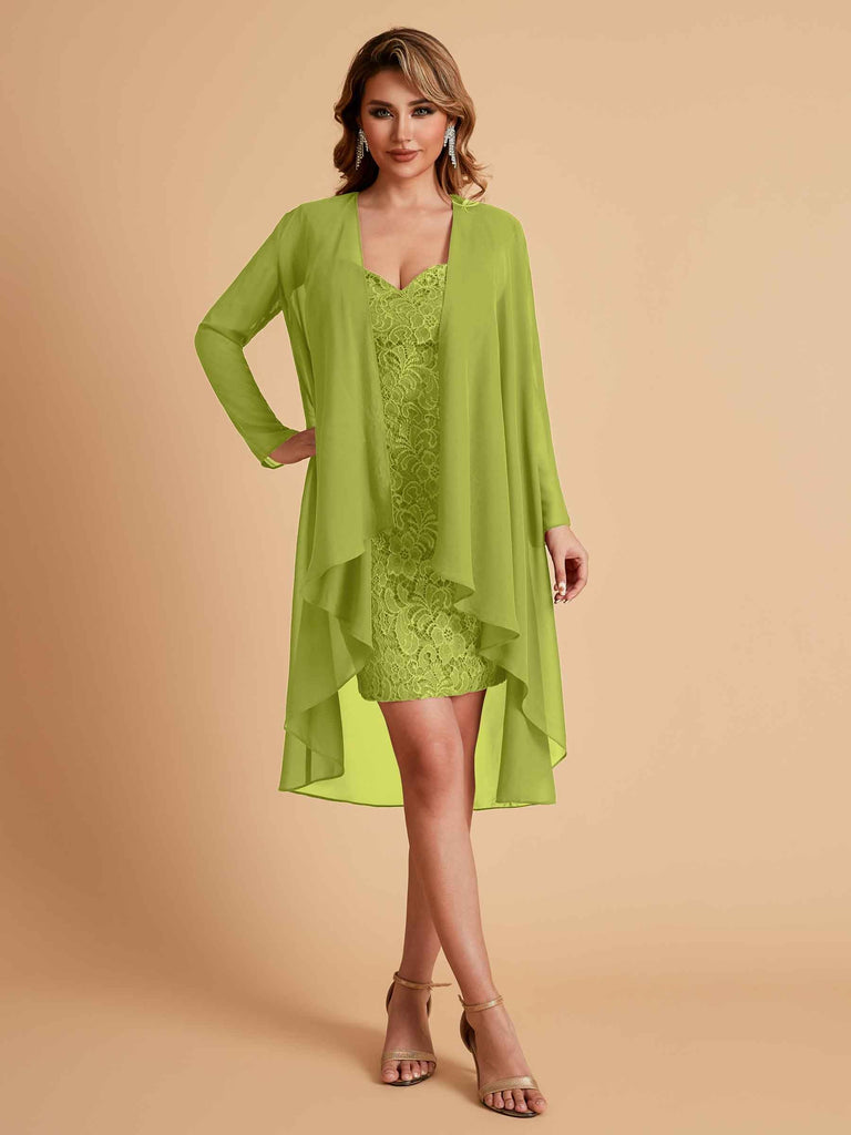 Robe de mère courte et élégante en mousseline de soie