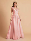 robes d'invitées de mariage en mousseline haut en dentelle illusion col en V