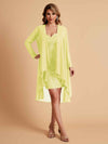 Robe de mère courte et élégante en mousseline de soie