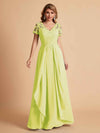 Robe en mousseline de soi col en V haut en dentelle