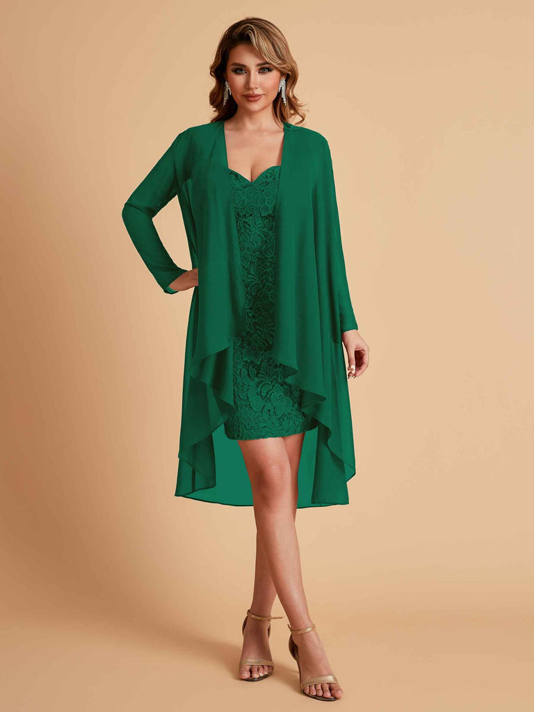 Robe de mère courte et élégante en mousseline de soie