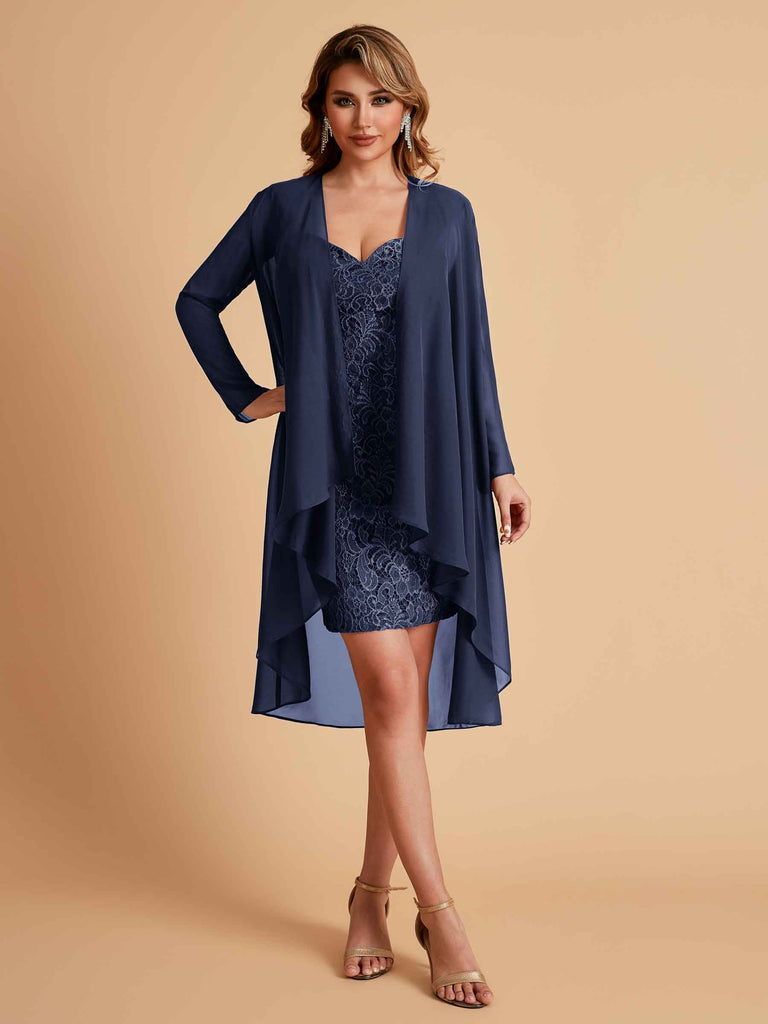 Robe de mère courte et élégante en mousseline de soie