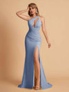 Robe sexy sirène à une épaule longueur au sol robe de soirée de mariée