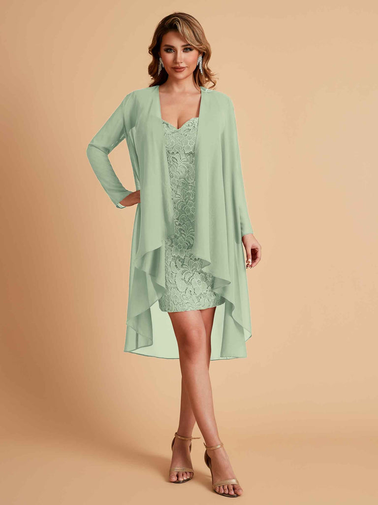 Robe de mère courte et élégante en mousseline de soie