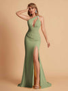 Robe sexy sirène à une épaule longueur au sol robe de soirée de mariée