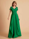 Robe en mousseline de soi col en V haut en dentelle