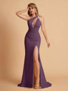 Robe sexy sirène à une épaule longueur au sol robe de soirée de mariée