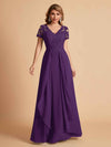 Robe en mousseline de soi col en V haut en dentelle