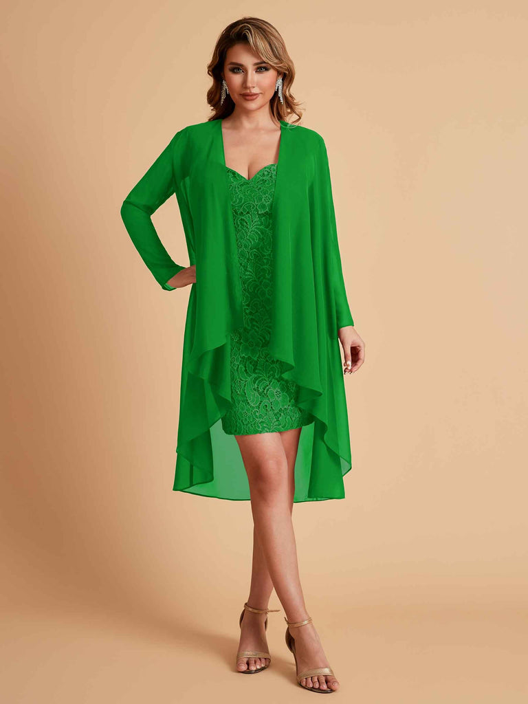 Robe de mère courte et élégante en mousseline de soie