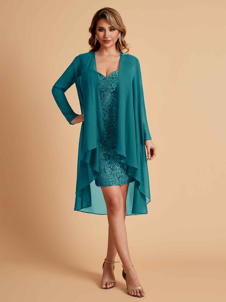 Robe de mère courte et élégante en mousseline de soie