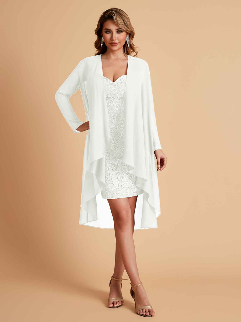 Robe de mère courte et élégante en mousseline de soie