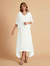 Robes de mère de la mariée élégantes en mousseline à manches courtes
