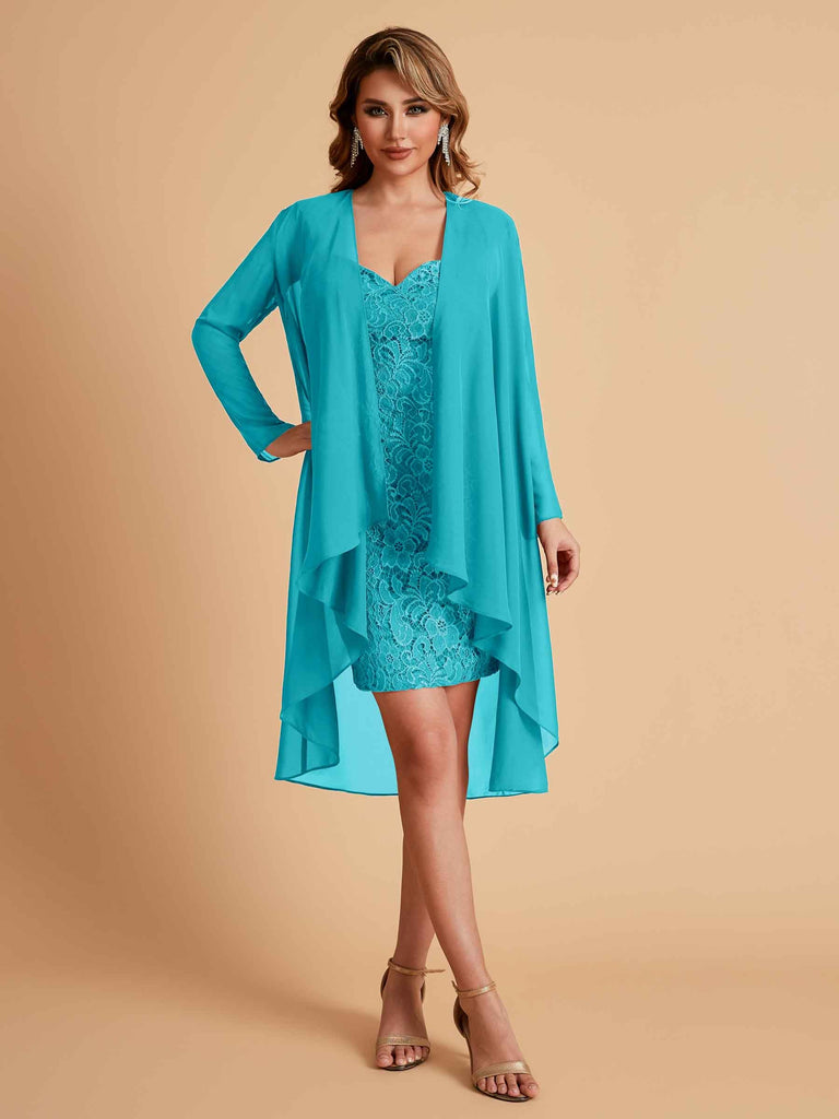 Robe de mère courte et élégante en mousseline de soie