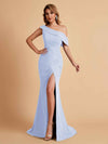 Robe chic avec fendue en mousseline épaules dénudées sans manches