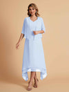 Robes de mère de la mariée élégantes en mousseline à manches courtes