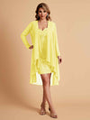 Robe de mère courte et élégante en mousseline de soie