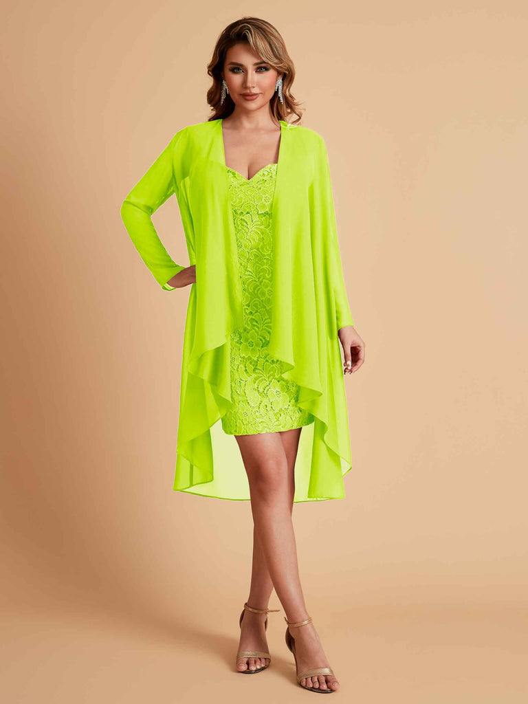 Robe de mère courte et élégante en mousseline de soie