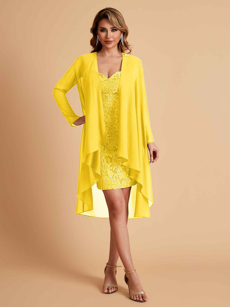 Robe de mère courte et élégante en mousseline de soie