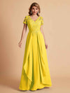 Robe en mousseline de soi col en V haut en dentelle