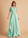 Robe en mousseline de soi col en V haut en dentelle