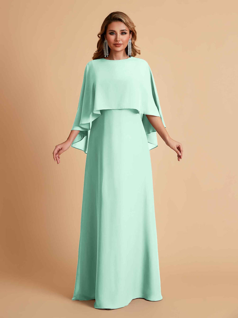 Elegant A-line Chiffon Long Sleeves Mother of the Brides Dresses Online